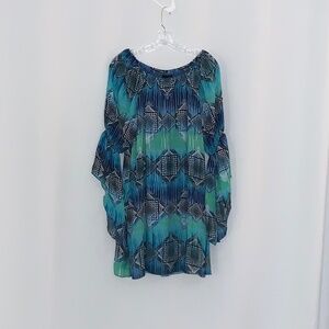 New Directions Flutter Sleeve Boho Mini Dress